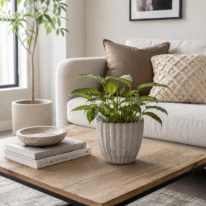 Blumentopf im Beton-Look - Klein grau