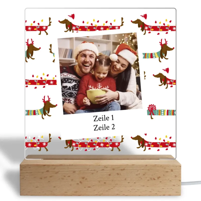 Personalisiertes Acryl Glasbild - Fotogeschenk mit Weihnachtsmotiven und Wunschtext