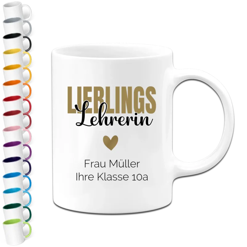 Personalisierte Tasse - Lieblings-Lehrerin mit Wunschtext