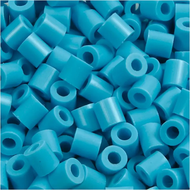 Fuse Beads, size 5x5 mm, hole size 2,5 mm, medium, turquoise (32256), 6000 pc