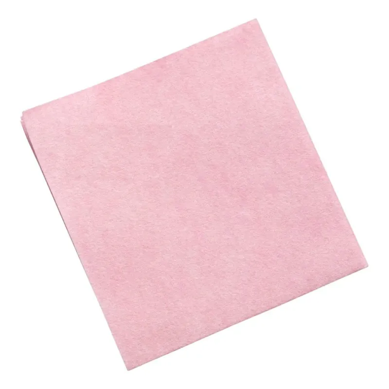 Ein einzelnes, pinkfarbenes, quadratisches TASKI Allegro Light Oberflächentuch von Diversey Deutschland GmbH & Co. OHG ist auf weißem Hintergrund abgebildet.