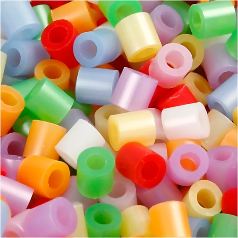 Fuse Beads, size 5x5 mm, hole size 2,5 mm, medium, mother of pearl colours, 6000 asstd.