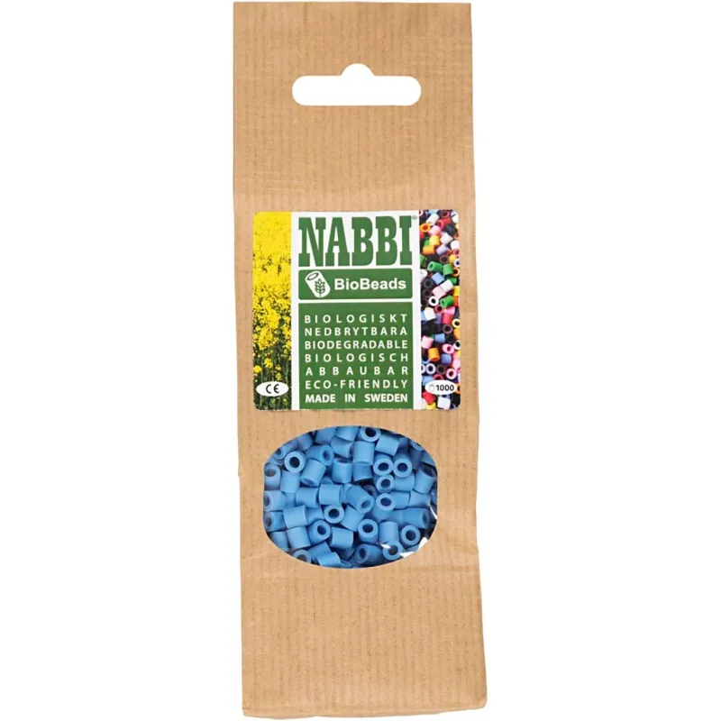 NABBI BioBeads, size 5x5 mm, hole size 2.5 mm, medium, blue, 1000 pc