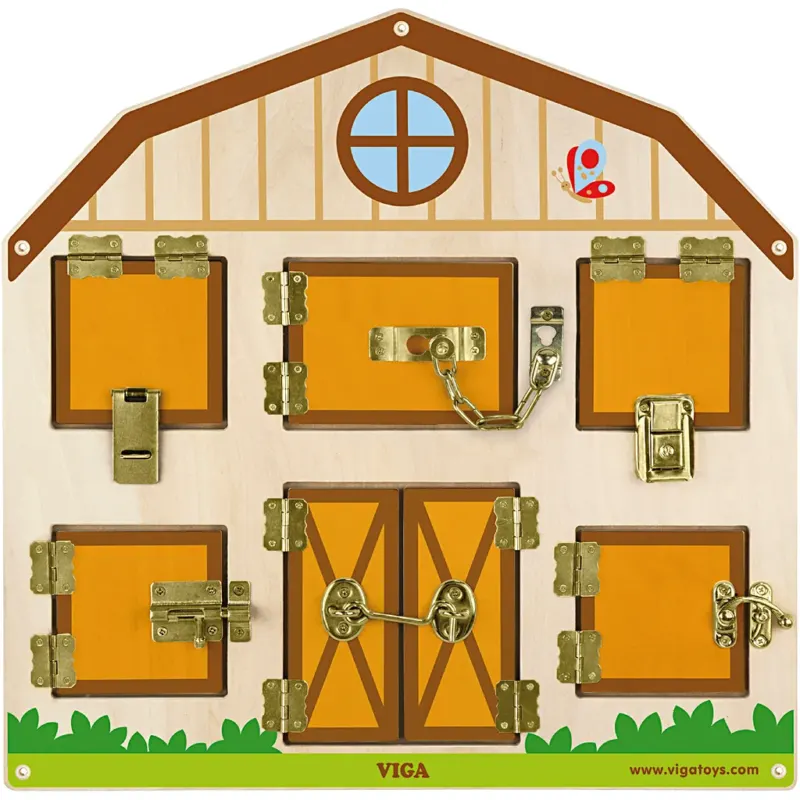 VIGA house latches activity board, size 44x44 cm