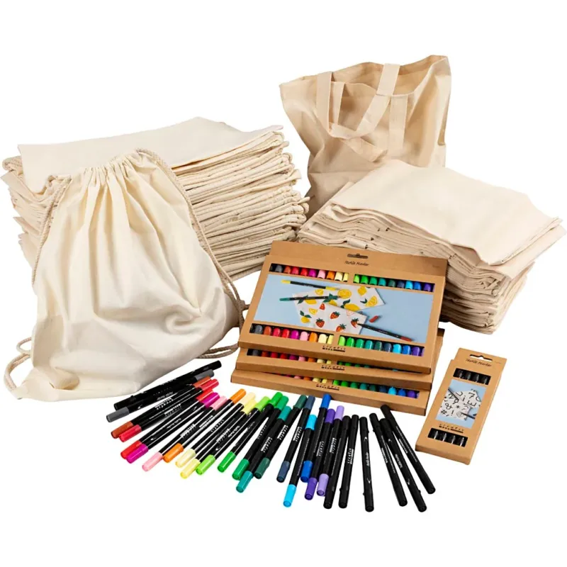 Group Craft Kit Decorate Your Own Bags, size 27,5x30 cm, assorted colours