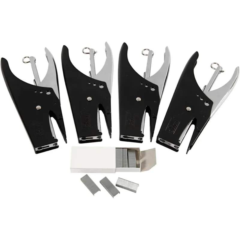Stapler and staples, no. 6/4, W: 6 mm