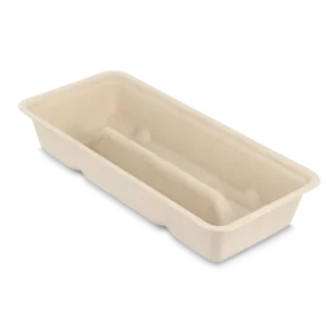 takeaware.nl Friet- en snackbakjes Frikandelbakje A16D (dubbel) suikerriet BIO