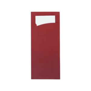 TakeAware.nl Bestekzakje pochette bordeaux met wit servet