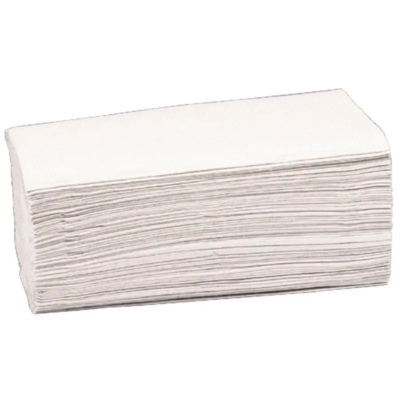 Eine Packung mit 200 Abena Re-Seller GmbH Papierhandtüchern, 2-lagig, 24,8x23 cm in Weiß ist sauber gefaltet vor einem schlichten weißen Hintergrund abgebildet.