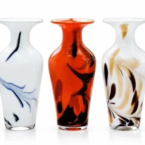 Glasvase Blumenvase Gefäß Amphore Athen 27,5cm Dekoration farbig mundgeblasen