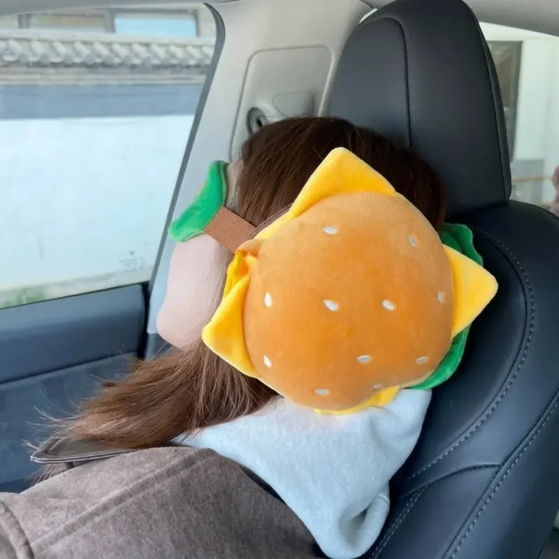 Dreamoji Cute Burger Travel Eye Mask Pillow - Image 0
