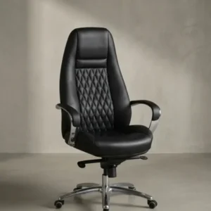 Bürostuhl Echtleder schwarz 70x68x130 cm mit Rollen und Höhenverstellung für Home Office Design Möbel modern hochwertig stilvoll robust langlebig Wohnen Einrichtung Interior Zuhause_#sku_BARSPM1.298#