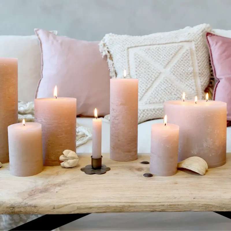 Macon Stumpenkerzen Rustik – Dusty Rose – verschiedene Größen