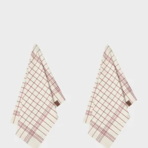 HUMDAKIN Geschirrtuch - Organic - 2er Pack Organic Textiles 202 Check Maroon