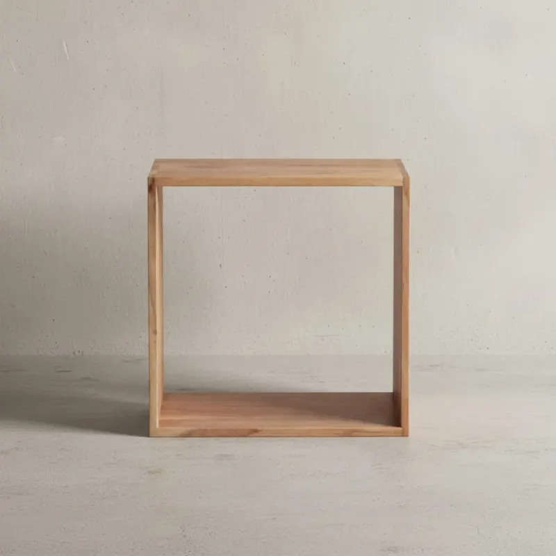 Cube Regal NAKO_ Massivholz_ Beistelltisch/Bücherregal_ vielseitig_ pflegeleicht - KADIMA DESIGN_Farbe_ Beige_ Größe_ 43x33x43 cm_#sku_BARWL1.559#