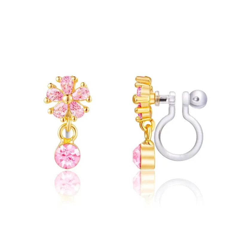 Cutie Ohrclips 'Kleine Luxe Drops Blume rosa' Clip On