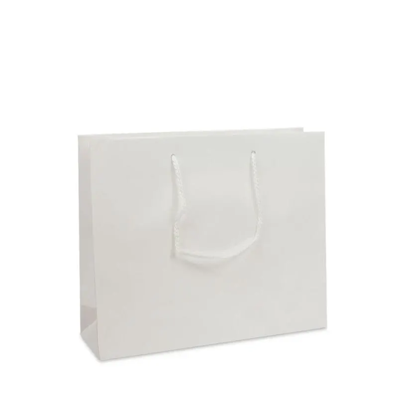 Luxury Carrier Bags Glossy 32+10x27cm White