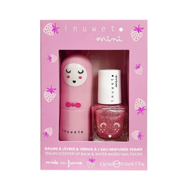 Duo Pearl Rose: Lippenbalsam- und Lack-Duo für Kinder