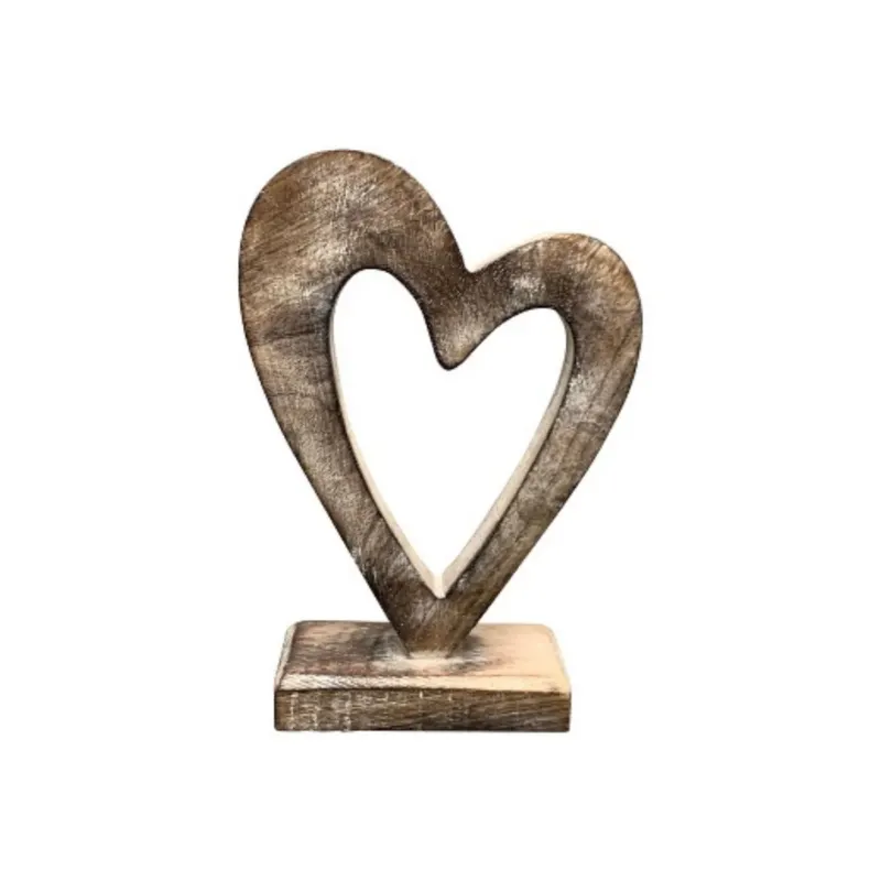 Herzskulptur aus Holz – Mehrere Größen