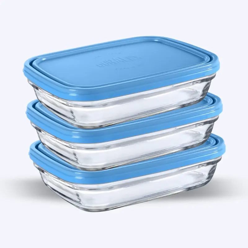 Freshbox - Lot de 3 de boîtes de conservation rectangulaires - 1.1 L