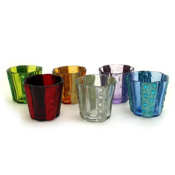 Teelichtglas 6er Set – Bunt & Stimmungsvoll