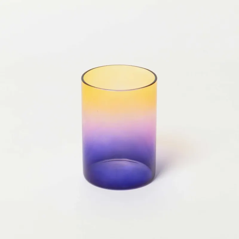 GRADIENT GLASSES THREE TONE - dreifarbige Trinkgläser Blau, Pink & Gelb im 2er Set | Block Design