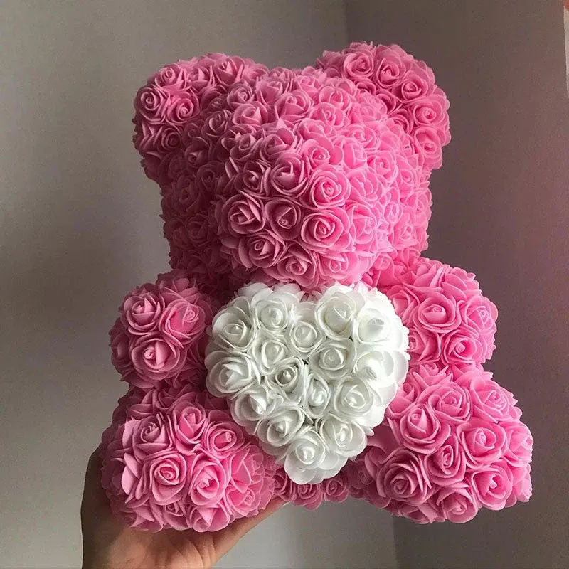 Artificial Rose Flowers Teddy Bear - Image 0