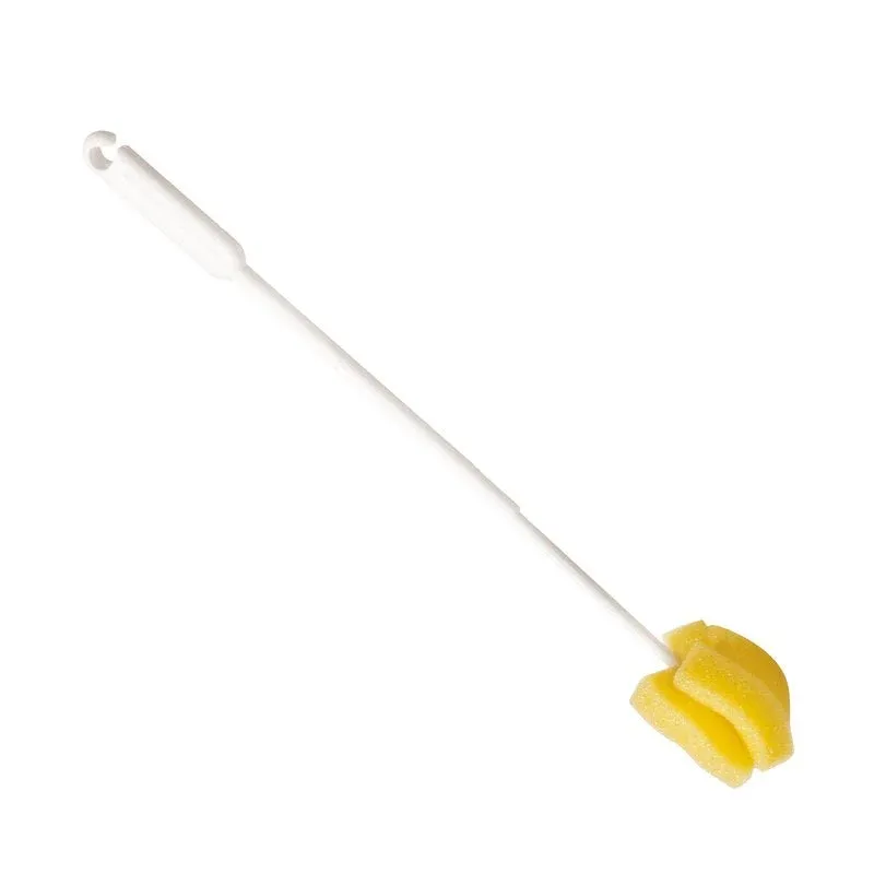 Die PUMPKANNENBÜRSTE der Haug Bürsten KG ist mit ihrem 450 mm langen bunten Stiel und der Schaumstoffspitze perfekt für die Reinigung von Flaschen und schwer zugänglichen Stellen geeignet - ideal für die gründliche Reinigung in der Gastronomie.