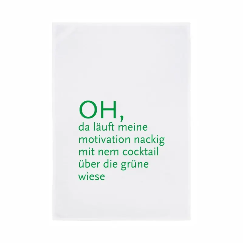 Geschirrtuch - Oh, da läuft meine Motivation, grün