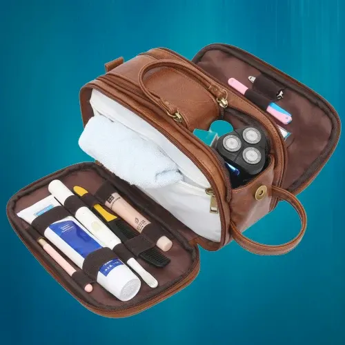 Mermaid Dream Waterproof Leather Travel Makeup Storage Bag - Image 0