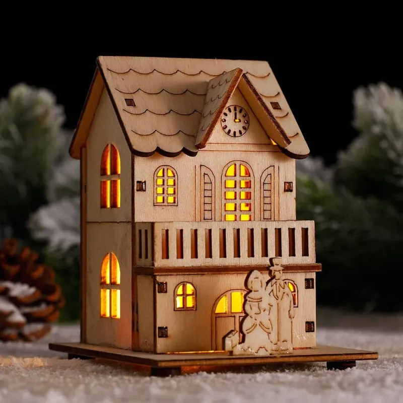 DIY Wooden Hanging House Decor Glowing Lamp - Image 0