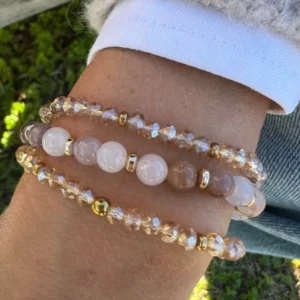 Armbänder Luna Blush Mix / Natur – Set mit 3 Stk.