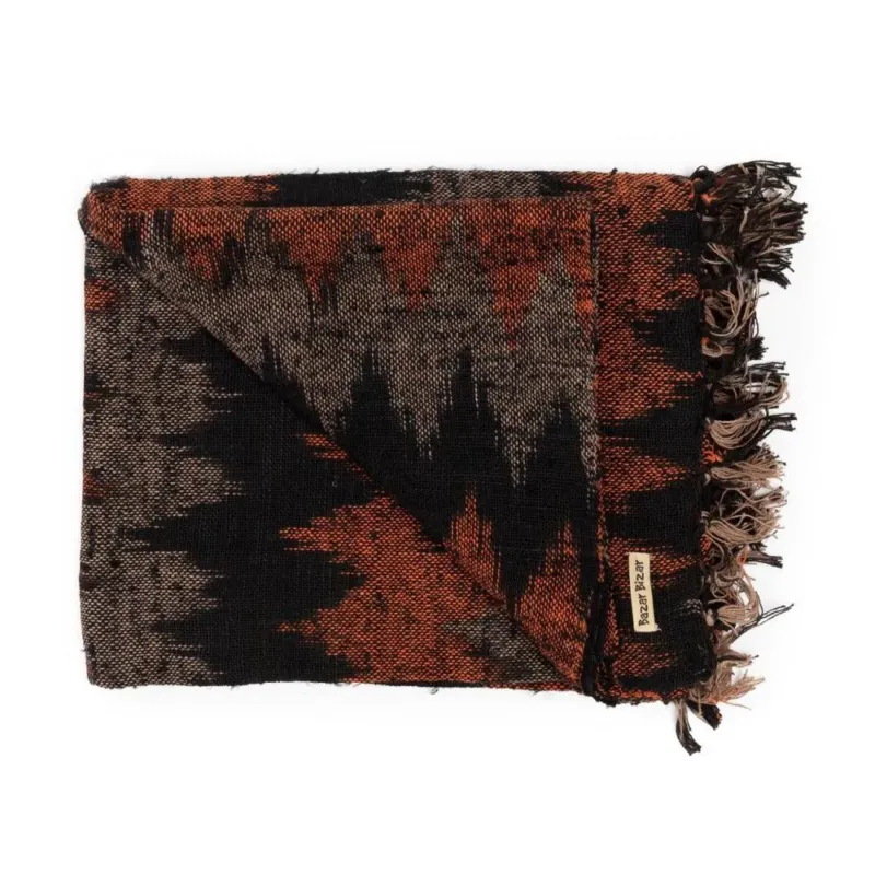 THE S'IL VOUS Plaid Black Orange folded front view