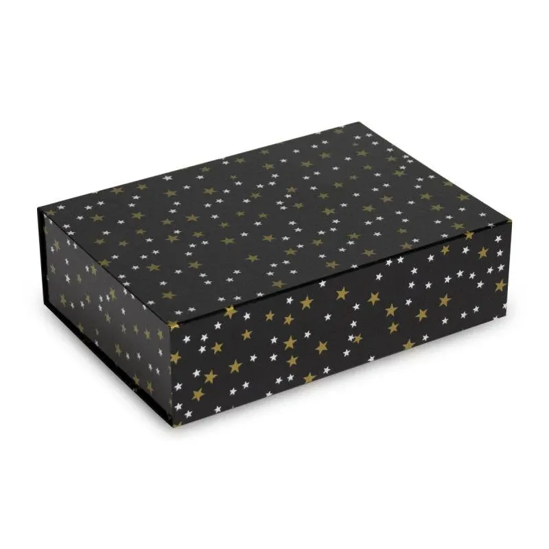 Weihnachts-Magnetboxen - Stars 35x25x10 cm Schwarz (25 Stück) [FP-KDS002]