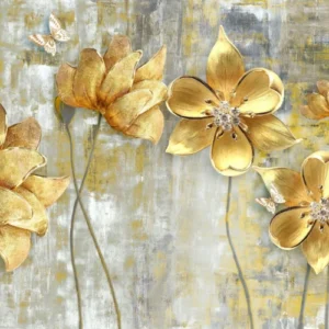 Küchenrückwand-Künstlerische Blattgold-Blumen