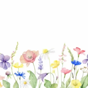 Küchenrückwand-Lebhafte Blumen und Pflanzen Aquarellmalerei