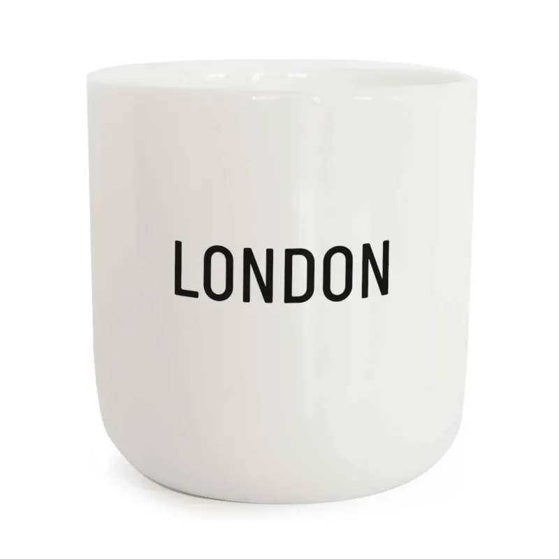 LONDON | weisser Kaffee- & Tee-BECHER mit schwarzer Typo | City Collection | PLTY