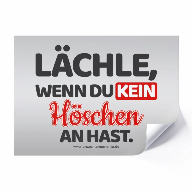 Lächle, wenn du kein Höschen an hast - Sticker - funktioniert auf jeder Party - Malle Aufkleber, für Festival oder Ballermann, witzige Sticker Sets für Party, Trinkspiel, JGA, Urlaub, Mallorca Sticker Set Accessoires lustig