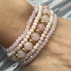 Armband MICHELLE Soft Rose / Mix - 5 Stk