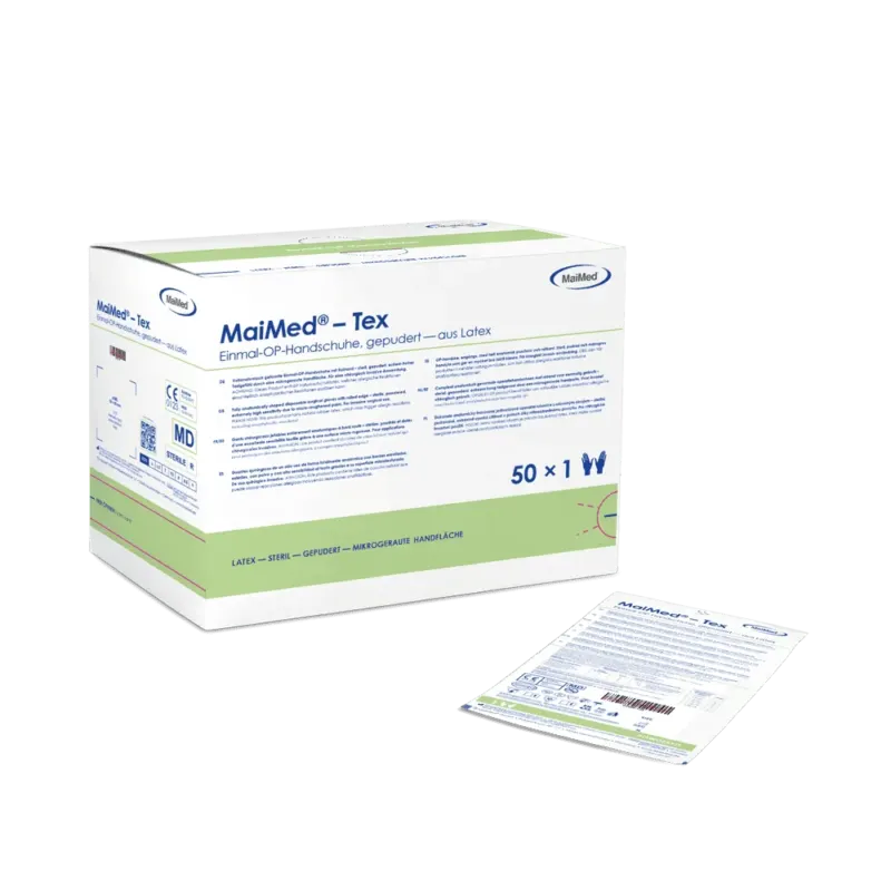 MaiMed-Tex-steril, leicht gepudert Latex-OP-Handschuhe zu 50 Paar/Box