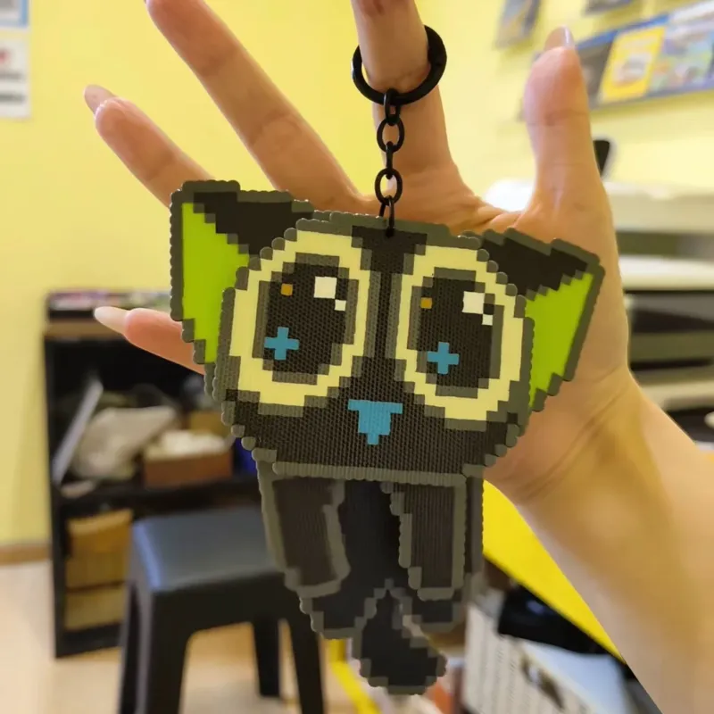 Pixel Art 3D Building Block Keychain - Image 0