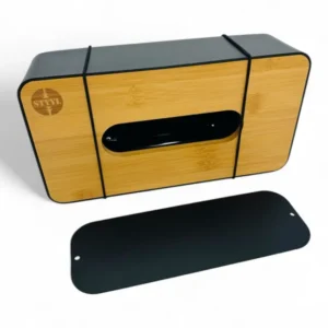 magnetische Kosmetiktuchbox inkl. Bambusdeckel und Haftgrund zum kleben