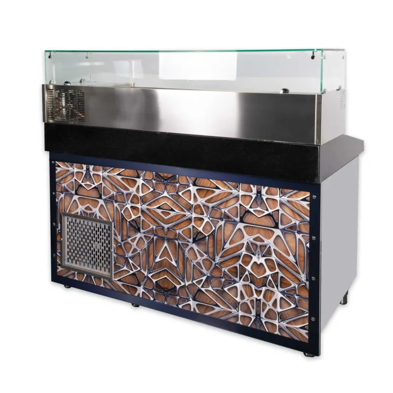 Pizzakühltisch mit Aufsatzvitrine 160 cm - CPGASTRO