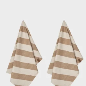 HUMDAKIN Geschirrtuch - Recycelte Baumwoll - 2er Pack Organic Textiles 205 Beige Candy