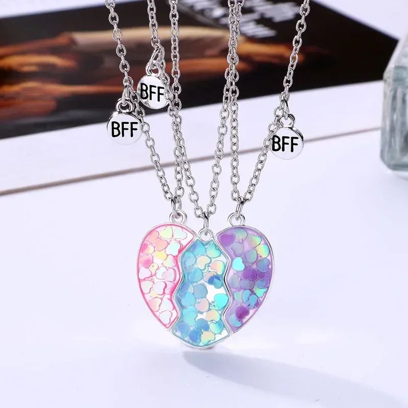 Magnetic Peach Broken Heart Necklace - Image 0