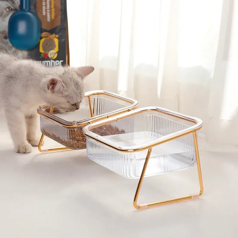 Transparent Non-slip Double Pet Bowl - Image 0
