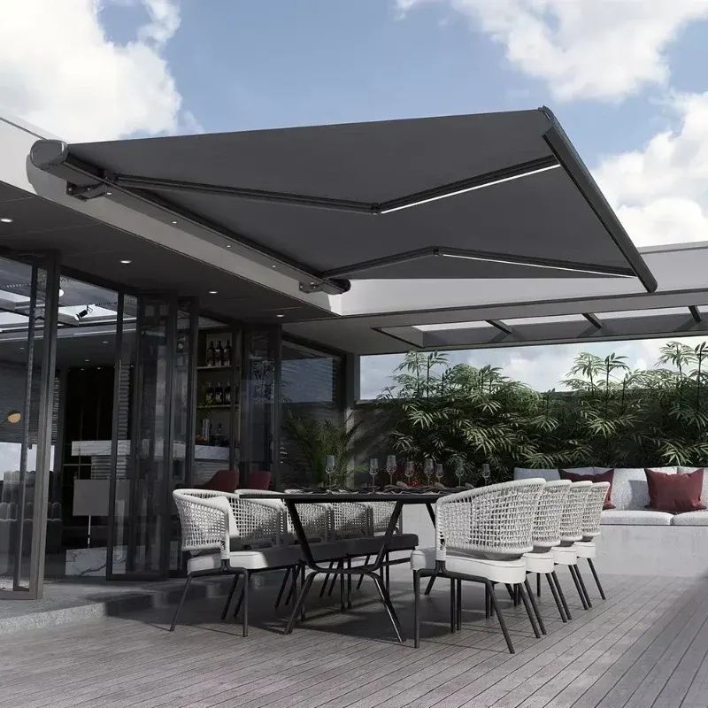 Wall-Mounted Electric Retractable Heavy-Duty Waterproof Outdoor Sunshade - Image 0