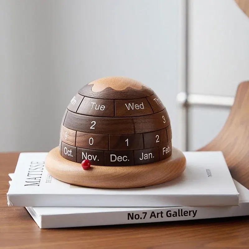 Unique Planet Wooden Table Calendar - Image 0