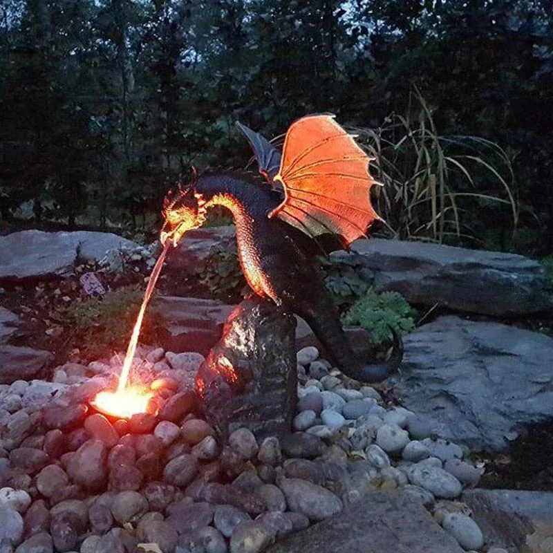 Majestic Fire-Breathing Dragon Fountain Sculpture - Image 0