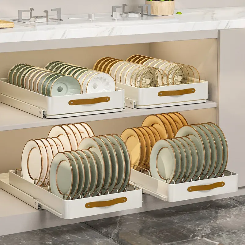 Stainless Store Kitchen Cabinet Pull-Out Sliding Organizer - Image 0